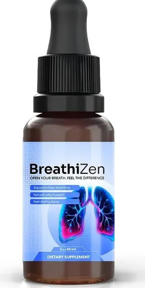 BreathiZen bottle with natural lung support ingredients